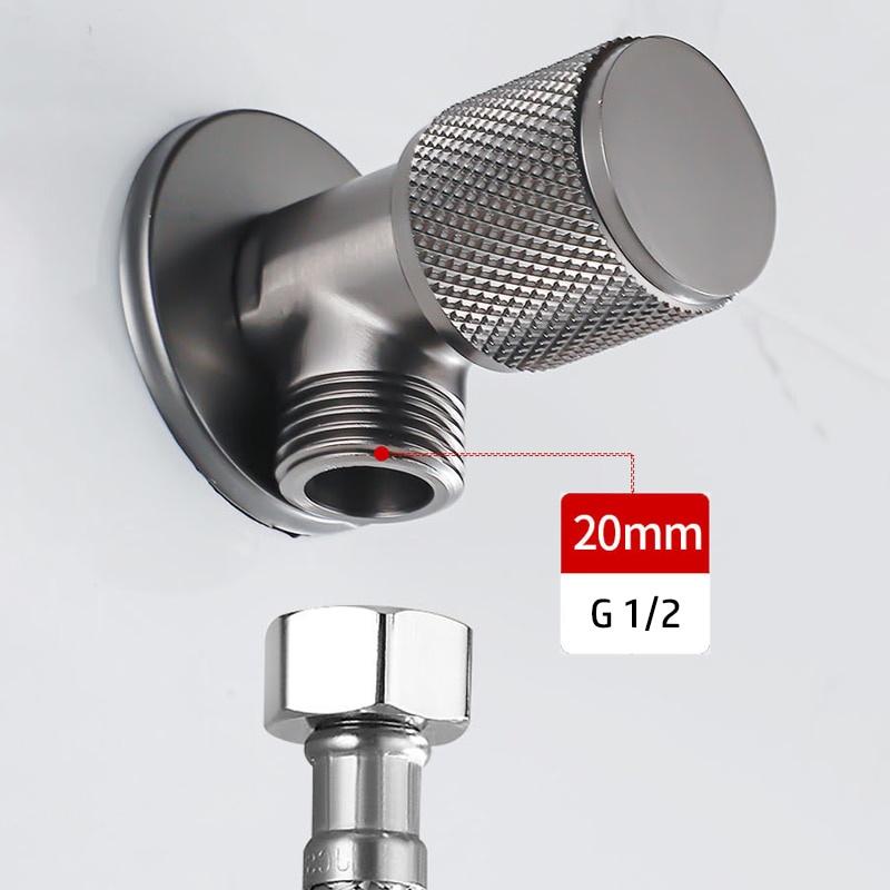 Brass Angle Valve Gray Inlet Valve Bath Outlet Valve G1/2 Basin Sink Diverter Kitchen Sink Wash Basin Water Stop Faucet