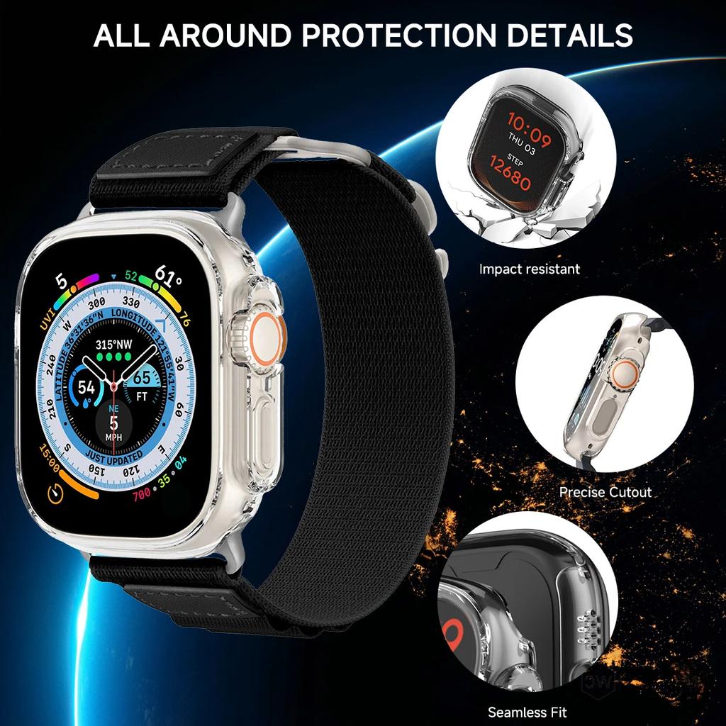 Ударопрочный золотой ПК-чехол Защитная крышка для Apple Watch Серии 11 10 9 8 7 6 5 4 3 2 1 Ultra 49 45 мм 41 46 42 мм Без стекла на экран