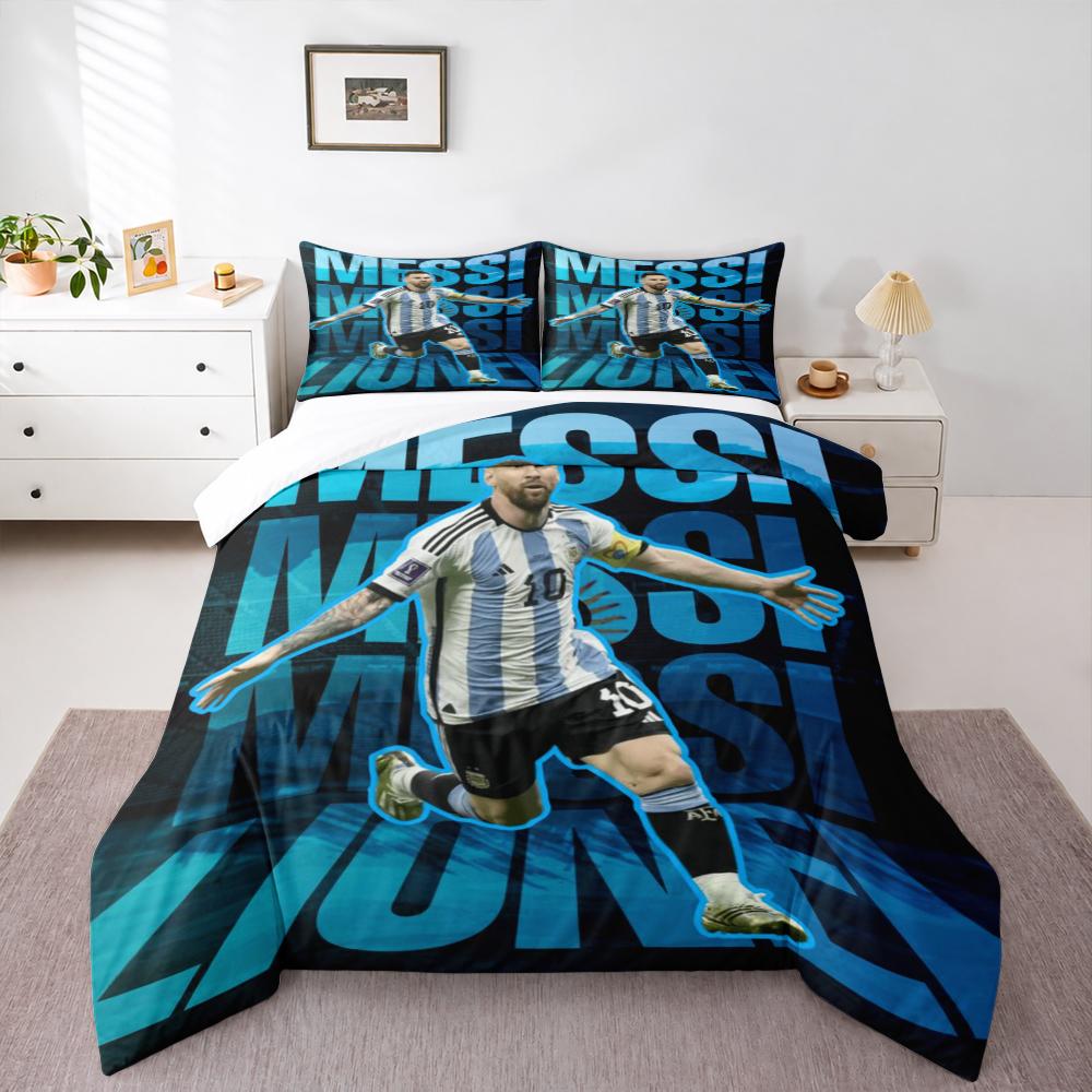 Lionel Messi Argentina Number 10 Celebration Bedding set (1 duvet cover, 2 pillowcases, duvet not included)