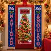 Door Couplet Banner New Year Decoration 2pcs Floral Design Indoor Outdoor Porch Hanging