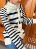 Clearance: Women's Early Spring Loose Striped Raglan Pullover Sweater (25.3% Wool, No Returns/Exchanges)
