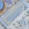 Набор колпачков для клавиш Ice Cream Bear Cute Blue Keycaps Set - сублимированный, 75-98 клавиш, полный набор для механических клавиатур