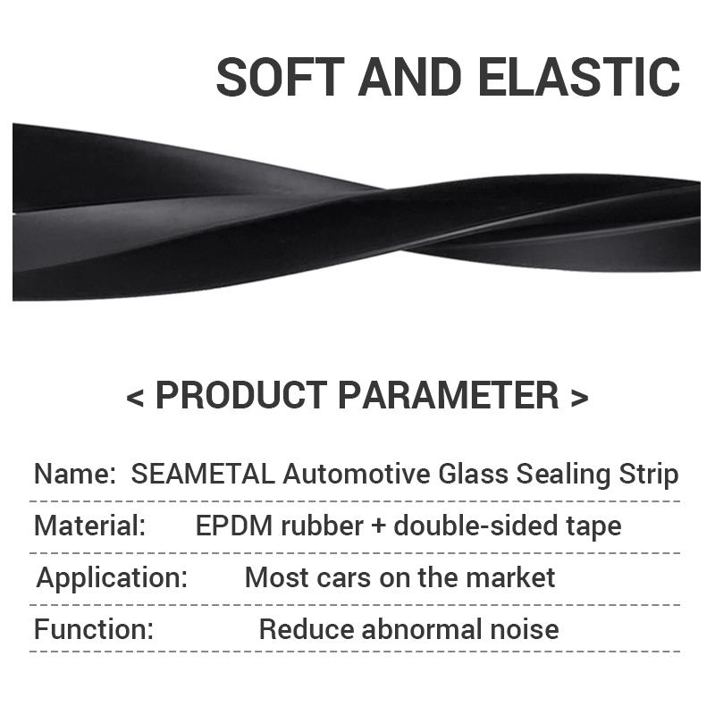 SEAMETAL Car Window Seal Strip Car Window Lift Sealing Strips Auto Rubber Side Window Filler V Shape Weatherstrip Noise Insulation Goods