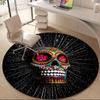 1PC Sugar Skull, Day of the Dead Office Round Area Rug,  Mat Suitable ForOffice, Under Office Chairs Bedroom Living Room Home Decor, Room Deco