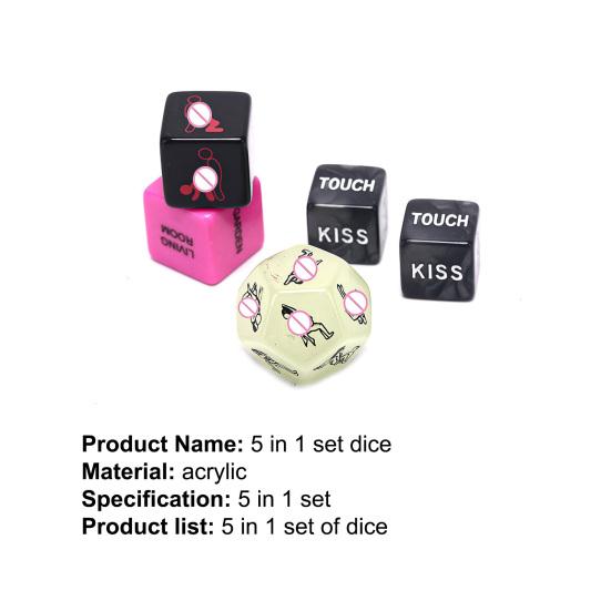 5 шт. игральные кости 5-в-1 6-сторонние акриловые английские 12 секс-поз игральные кости любовь игра-игрушка для развлечений
