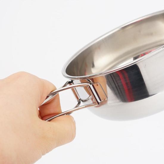 2Pcs/Set 500ml/650ml Camping Folding Bowl Stackable Anti Rust Stainless Steel Camping Bowl