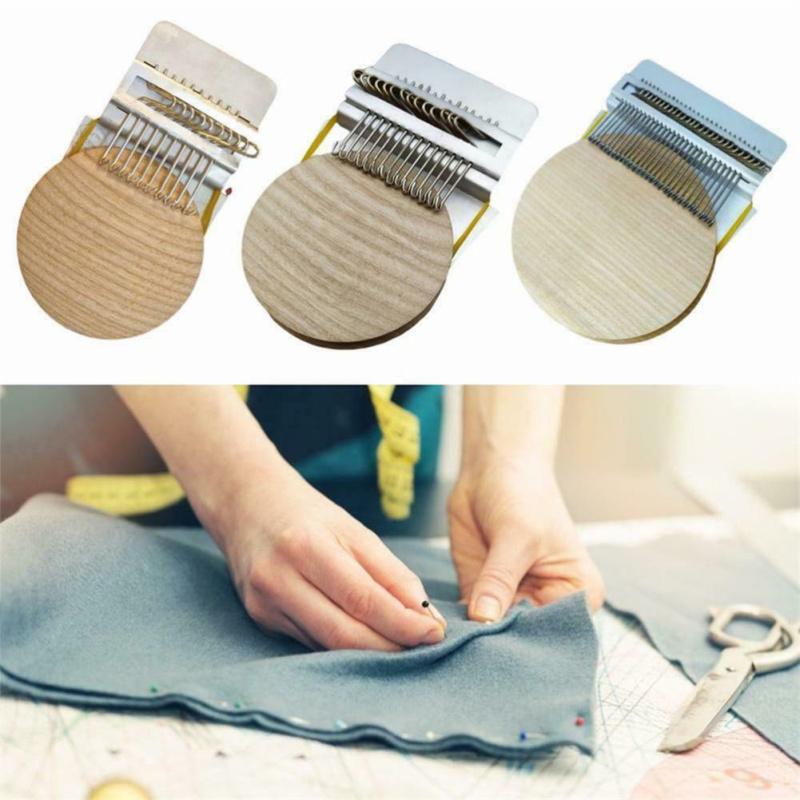 Knitting Tool Wood Handmade Personalized Mini Version Loom Darning Tool Wooden Disc (10 Hooks)