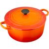 Le Creuset Cocotte Ronde, 22 Cm, Orange, Cast Iron Enamel Pot with Recipe Book (Includes .co.jp Exclusive) - Gas, Induction, Oven, and Dishwasher Safe