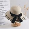 Summer Bowknot Decor Straw Hat Classic Simple Lightweight Sun Protection Hats Travel Seaside Outdoor for Women