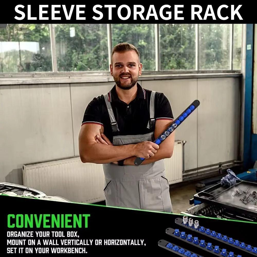 360° Swivel ABS Socket Organizer 1/4Inch 3/8Inch 1/2Inch Socket Clip Rail Holder