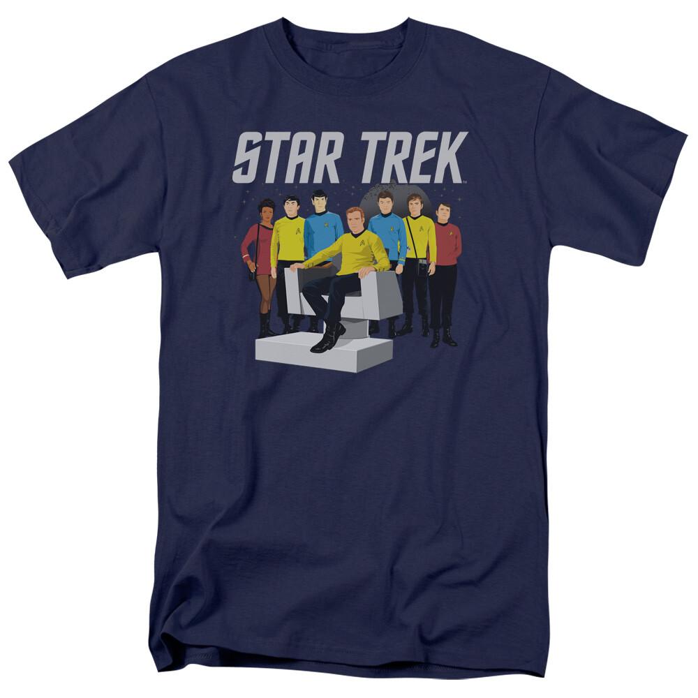 Star Trek Vector Crew T Shirt Licensed Sci-Fi TV Classic Adult Tee New Navy Blue