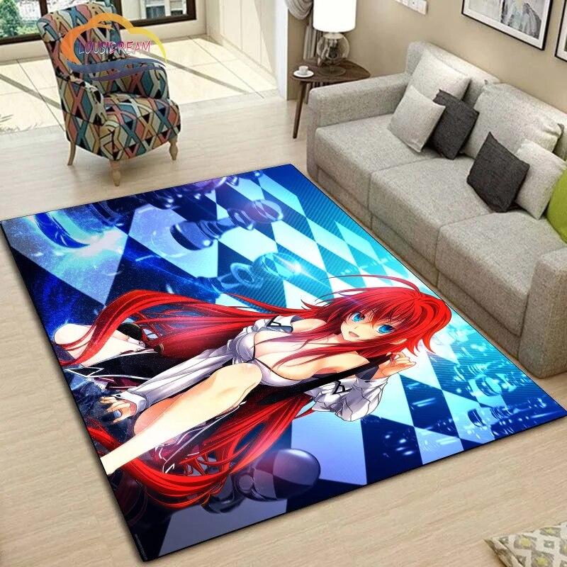 Ковер DxD для средней школы, милый сексуальный коврик с героями аниме для девочек, мультяшный ковер, большой декоративный нескользящий коврик в гостиной, для йоги для девочек
