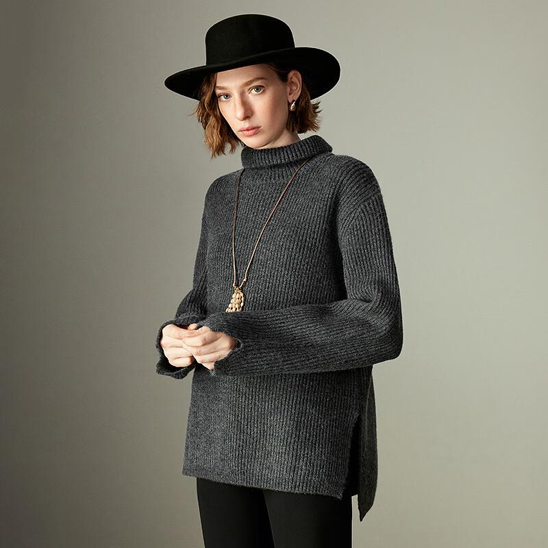 Chuyu Women's Chunky Knit Relaxed Fit Split Back Collar Sweater