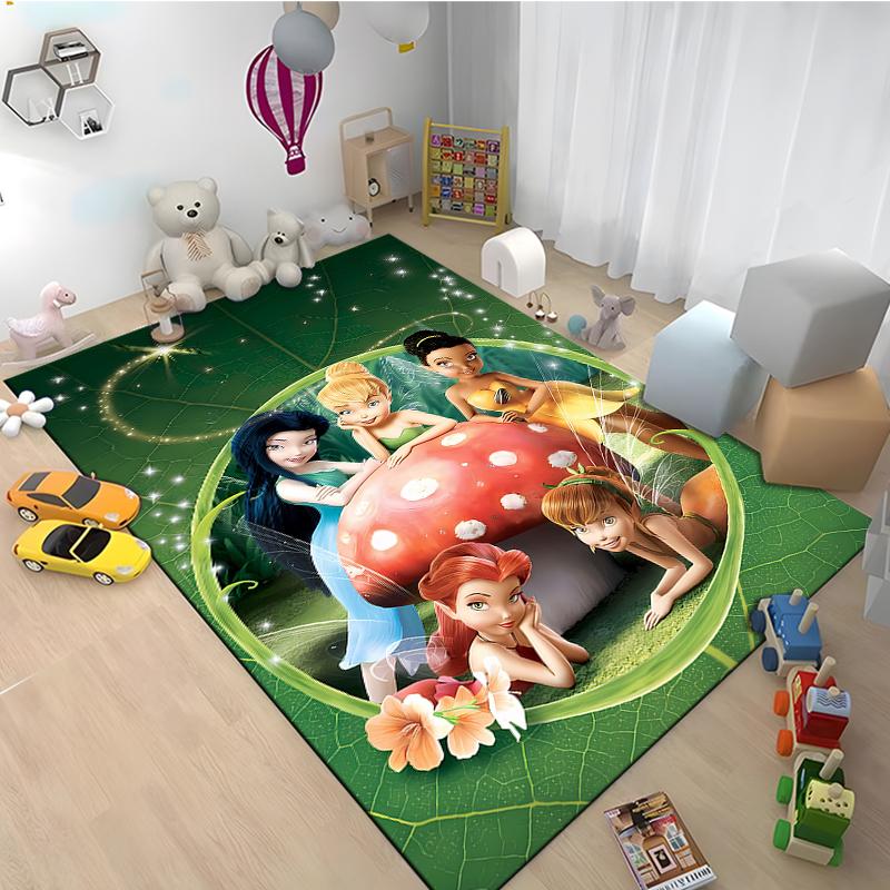 1PC Tinker Bell Theme Rug for Bedroom Fluffy Square Floor Carpets Living Room Home Decor Rugs Soft Velvet Mat Area Rug Potdemiel