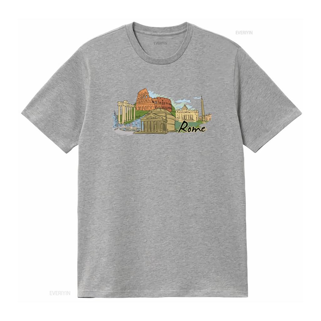 Rome Landmarks T Shirt Colosseum Roman Forum St Peter Basilica Pantheon Piazza Venezia Perfect for Travel Lovers vintage
