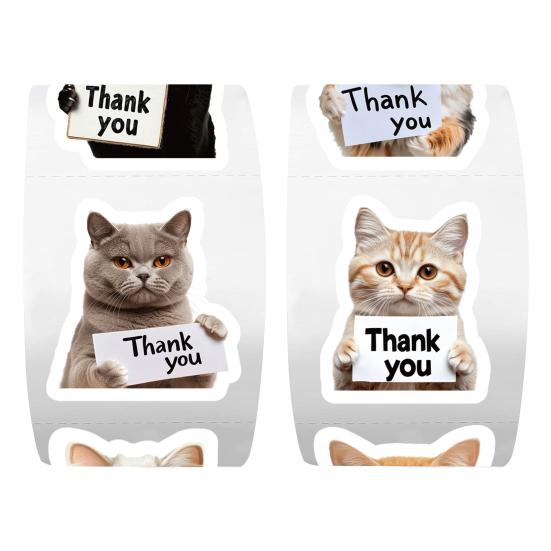 Милые наклейки с благодарностью для собак и кошек, забавные наклейки-граффити с щенками, водонепроницаемые ПВХ-наклейки для телефона, ноутбука, холодильника, конвертов