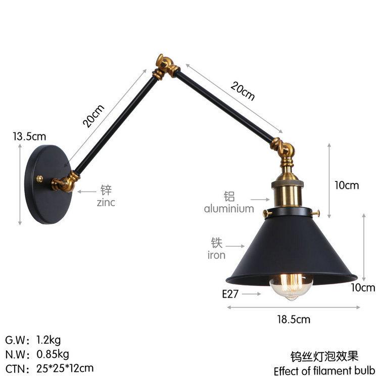 Американский Железный Арт Мульти Фестиваль НЛО Бар Ресторан Черный Индивидуальность Простая Спальня Декор Лампа для Спальни Настенный Светильник