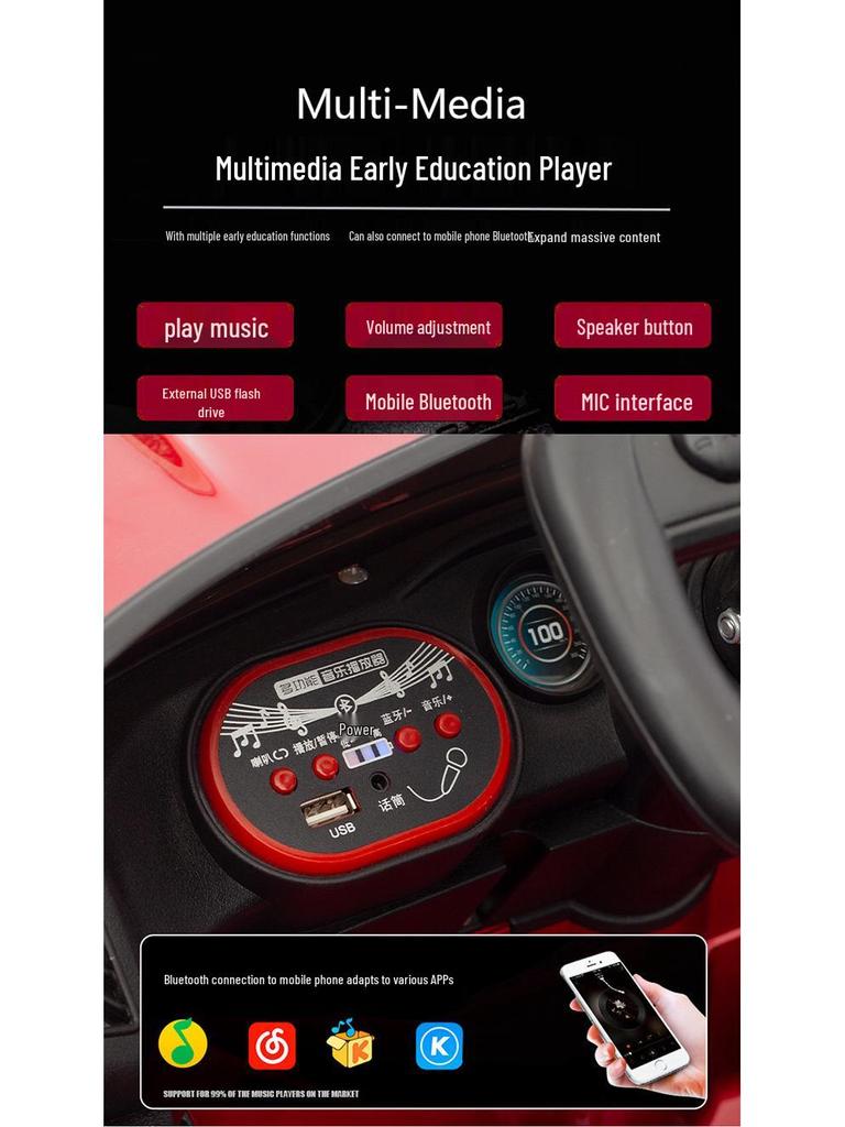 Электрический 4-колесный электромобиль с пультом дистанционного управления для мальчиков и девочек