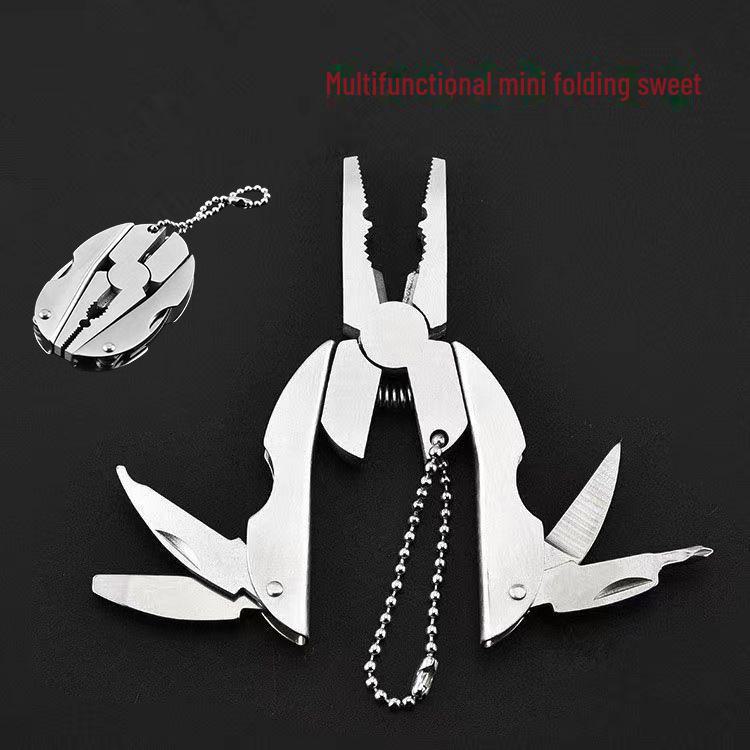 Мини-мультитул Turtle Back: Складные плоскогубцы из нержавеющей стали подарочный брелок