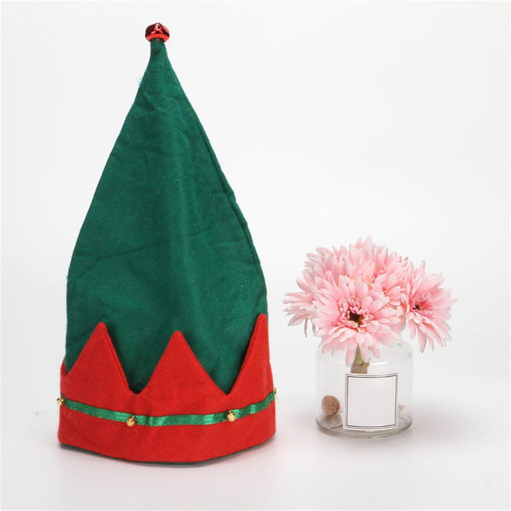 Cheerful Elf Hat with Bells Unisex Beanies Hat Slouch Christmas Headwear Baggy Hat Slouch Beanies Mischievous Elf