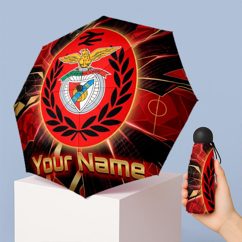 Benfica Manual Five Fold 8 Rib Umbrella Support Custom Text, Lightweight Travel Umbrella