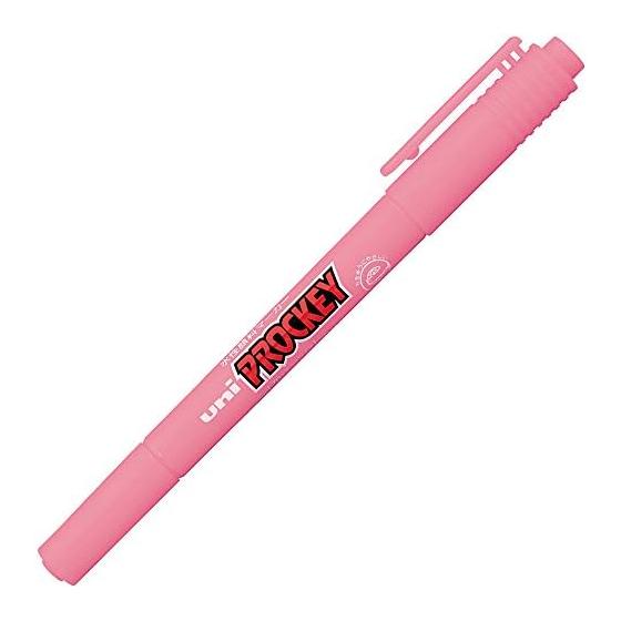Маркер-ручка Mitsubishi Pencil Prockey Twin, Тонкий + Экстратонкий кончик, Цвет: Сакура Розовый, Упаковка 10 шт.