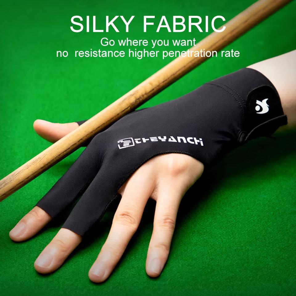 GETINFIT 1PC Billiard Glove Three Fingers Breathable Anti-Slip Snooker Table Quick-Drying Breathable Silicone Anti-Slip Material