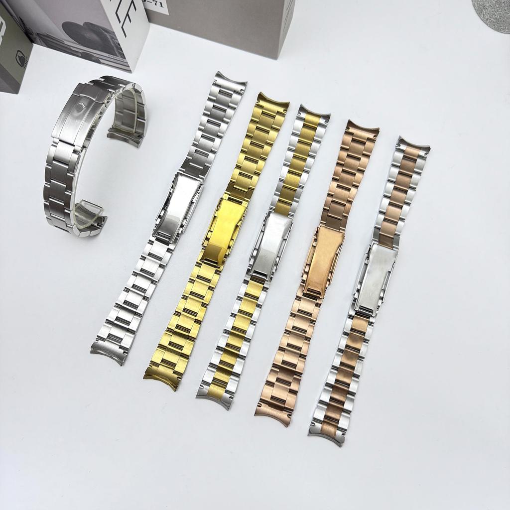 Нержавеющая сталь, ремешок для часов с изогнутым концом для Rolex Submariner, Datejust, Oyster Perpetual, Daytona - Подходит для 20 мм и 21 мм