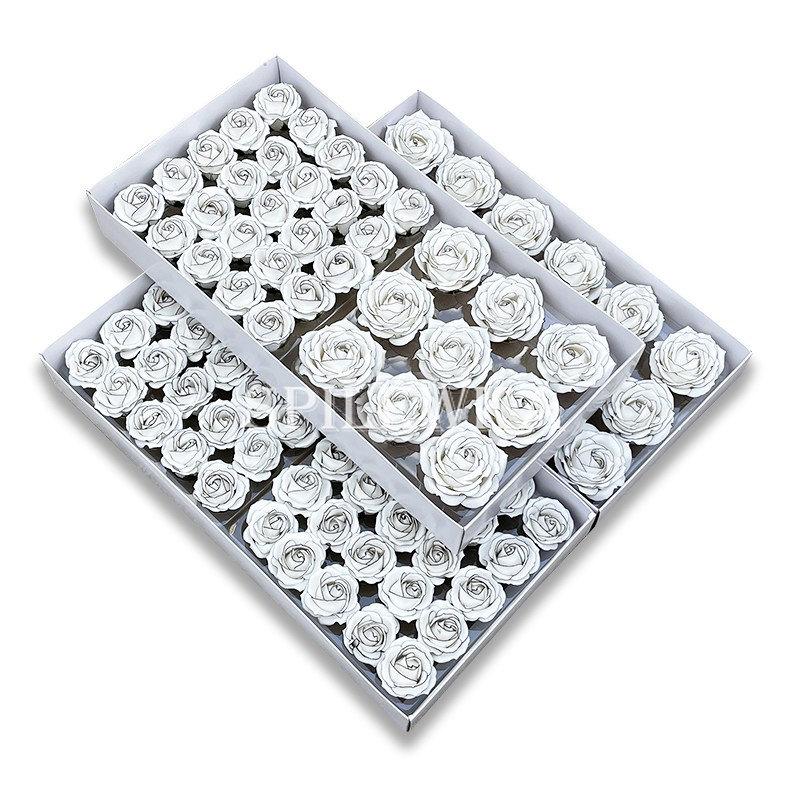 24pcs 4x6cm Artificial Chanson Rose Black Border Small Fragrant Flowers Decoracion Flower Box Wedding Bouquet Christmas Gift