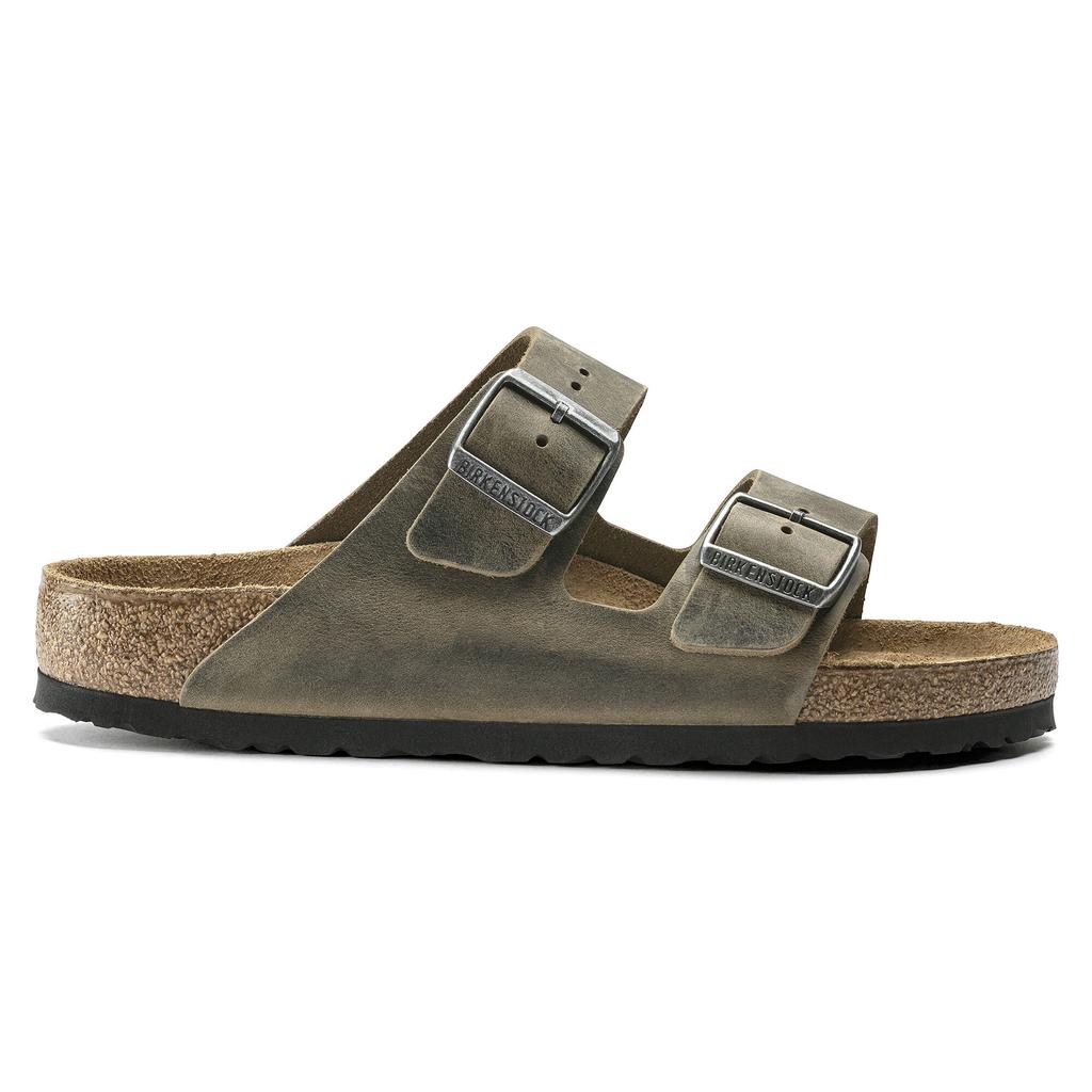Klapki unisex Birkenstock Arizona Soft Footbed Oiled Leather zielone narrow wąskie (1019377) 41.0