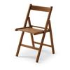 Folding Chair In Natural Wood, Walnut Color, 79x42.5x47.5cm.