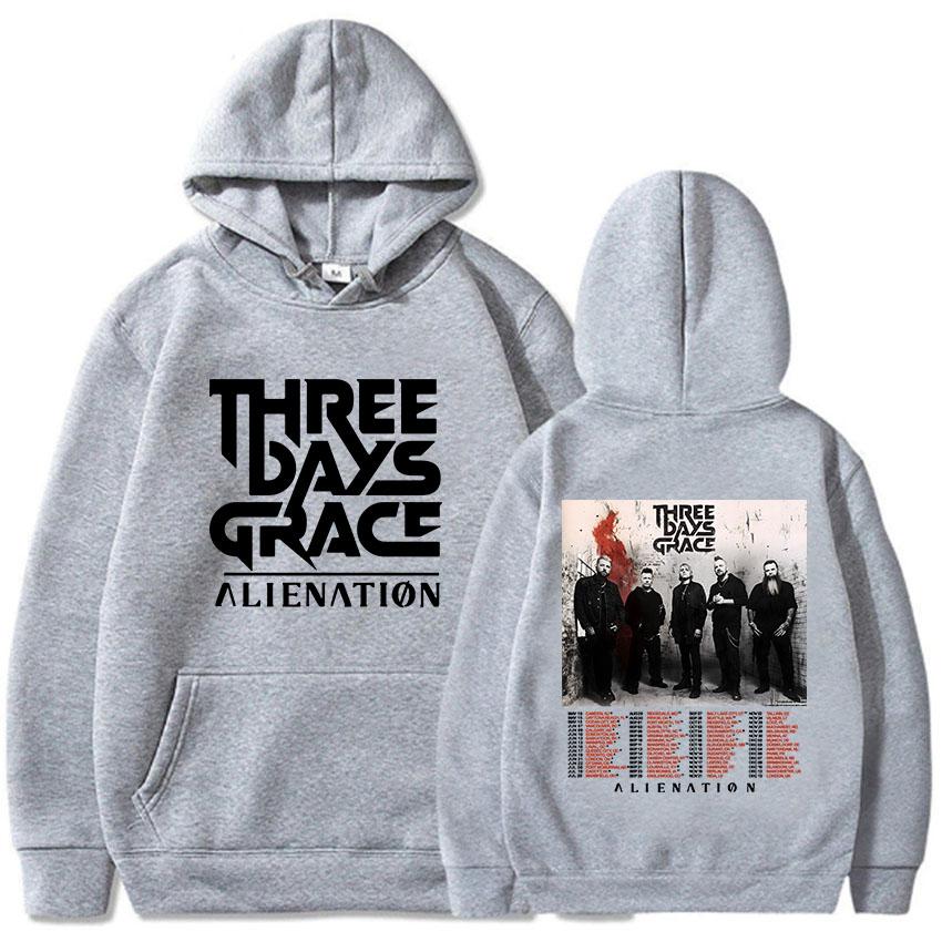 THREE DAYS GRACE ALIENATION Тур 2025 Толстовки Мода Длинный рукав Повседневная Толстовка с капюшоном Унисекс Уличная одежда Хип-хоп Принт Худи