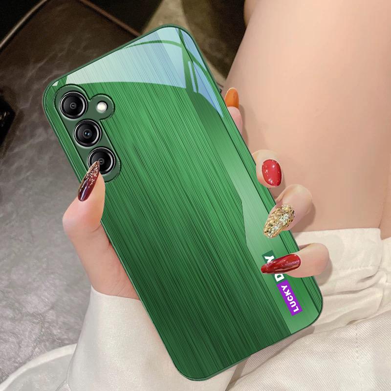 Зеленый под дерево Для Samsung Galaxy A14 4G 20 30 52 20S 21S 22 A32 33 34 42 50 51 53 54 70 71 72 73 5G Стеклянный чехол для телефона