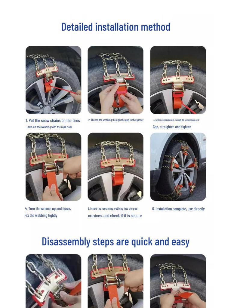 Jetour Car Tire Anti-Skid Iron Chains for X70S, MX90, X95, X70PLUS, Coupe - Thickened Design