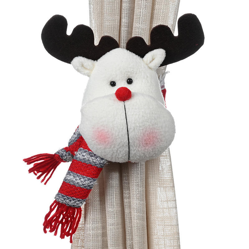 Рождественский снеговик, лось, пряжка для занавески, украшение окна, креативный галстук