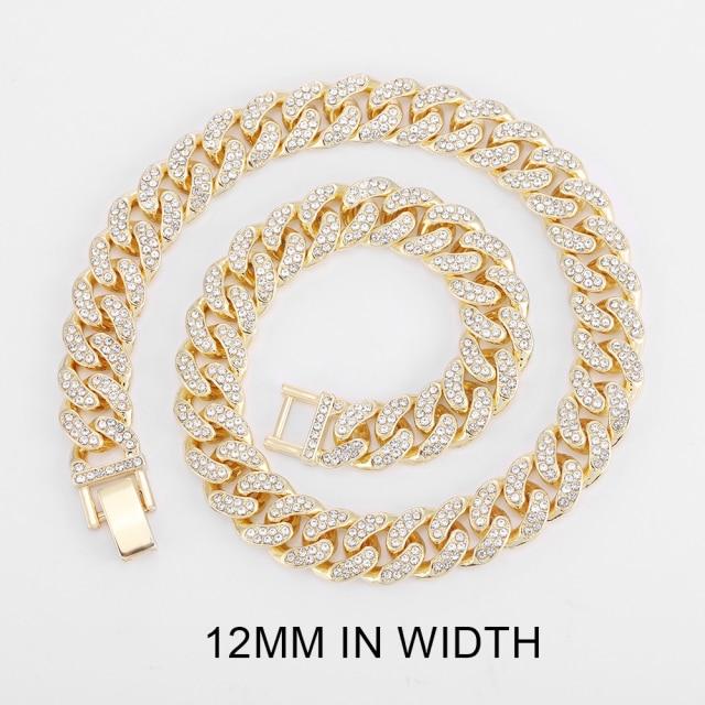 Iced Out кубинское звено-цепочка золотого цвета со стразами мужское ожерелье блестящее рэперское ожерелье для мужчин хип-хоп corrente masculina