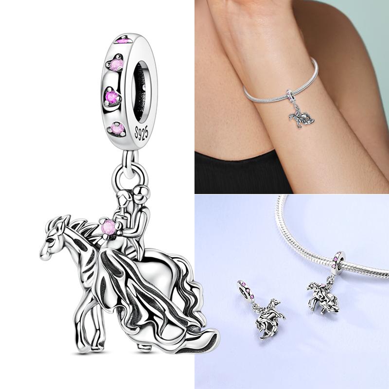 Copper Cute Colorful Unicorn Charms Beads Fit Original Bracele For Women Diy Bead For Matching Jewelry Making Gift