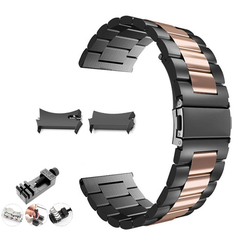 Браслет из нержавеющей стали без зазоров для Samsung Galaxy Watch7 6 4 Classic 46 мм 47 мм/Watch4 5 pro 44 мм 40 мм с загнутым концом