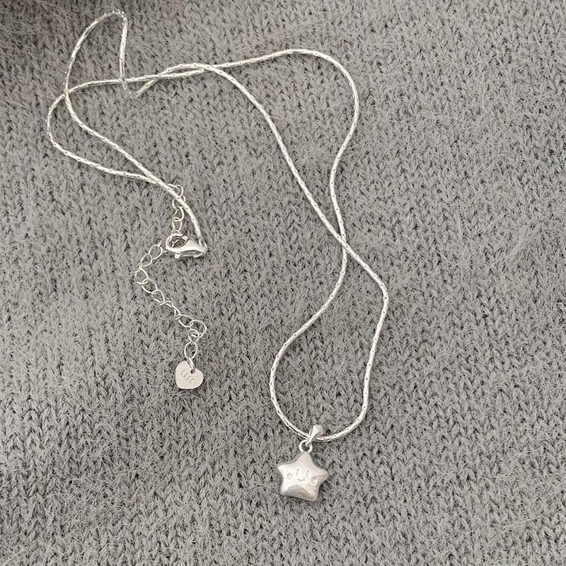 Silver Color Choker Necklace For Women Star Smiple Geometric Fine Jewelry Wedding Party Birthday Gift