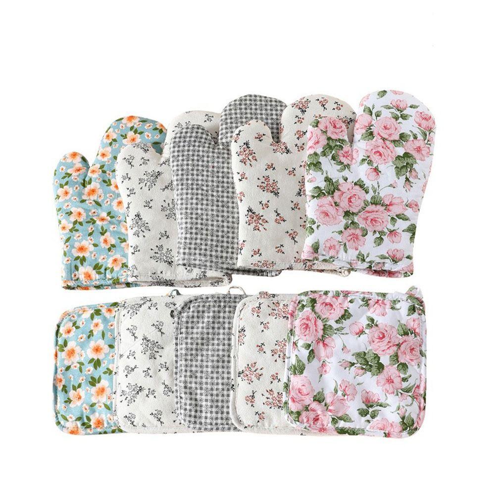 2Pcs Heat Resistant Microwave Oven Gloves Heat Insulation Baking Gloves Hot Pot Cooking