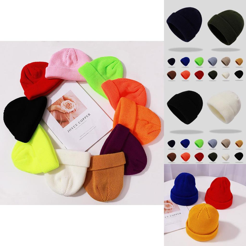 Casual And Trendy Plain Knit Beanie Hat Perfect For Outdoor Winter Work