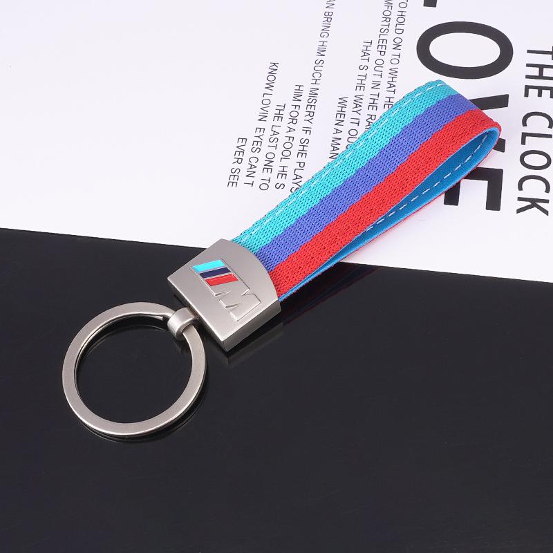 BBKQ7 Leather Car Key Keychainn Pendant Holder Gift For BMW M Performance E46 G80 F48 E84 G01 F30 G11 X1 X3 X5 X6 G07 Auto Accessories