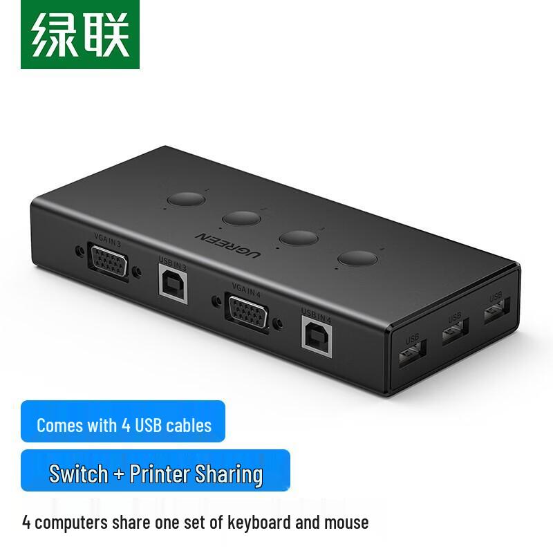 Ugreen 4-портовый VGA KVM-переключатель CM154