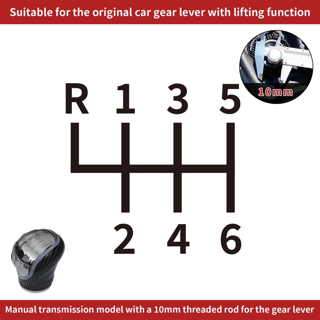 LED Crystal Shift Head Crystal Shift Knob Is For Manual/Reverse Gear With LED Seven Color Shift Head, 5-Speed/6-Speed