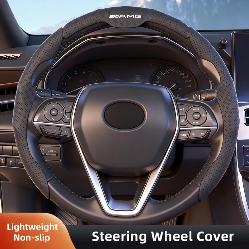 Car Steering Wheel Cover Leather Anti-Fur Protector For Mercedes Benz AMG W203 W206 W220 W205 W211 W212 W201 W168 W169 W167 GLC