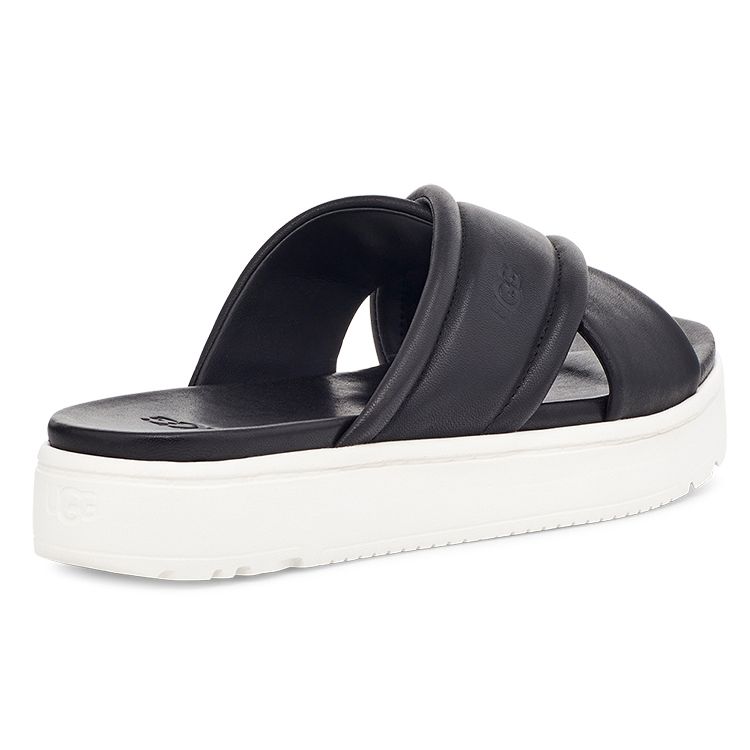 UGG Zayne Top Grain Leather Удобные повседневные модные сандалии Женские сандалии Черные 1128635-BLLE