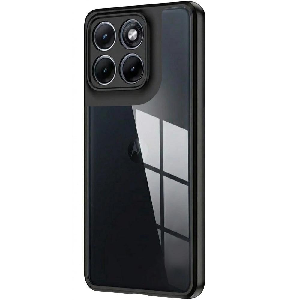 Case for Motorola Edge 70 Fusion, Fusion Hybrid, transparent with black frame