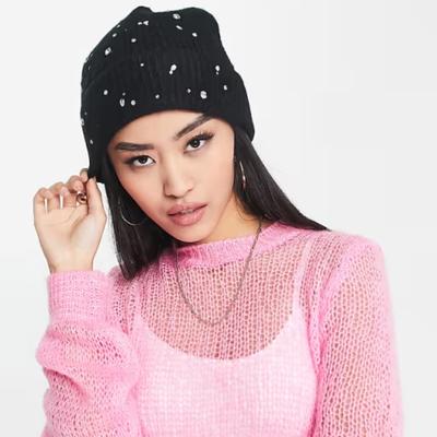 1 шт. Теплая мягкая вязаная шапка-бини с ромбовидным декором, шапка-череп, теплая унисекс зимняя шапка, уличный головной убор для активности и повседневной носки