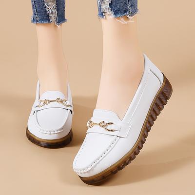 Весна Новые Большого размера Туфли-лодочки на плоской подошве Мягкая подошва Удобные Для людей среднего и пожилого возраста Спортивная Ленивая обувь Без усталости Обувь для мамы