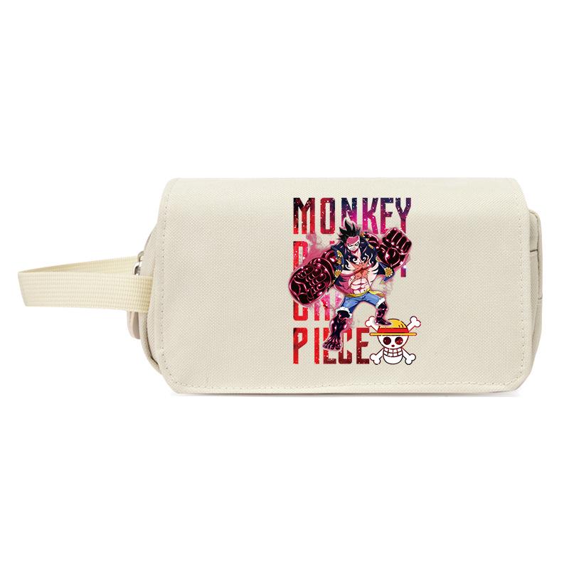 One Piece Large Capacity Pencil Case - Luffy, Zoro, Ace, Law, Sanji Japanese Style Student Stationery Bag